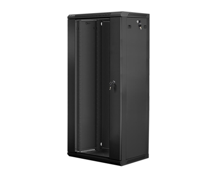 Szafa RACK LANBERG Szafa instalacyjna wisząca 19'' 27U 600X450mm czarna (drzwi szklane) WF01-6427-10B